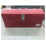 Red metal All American toolbox with...