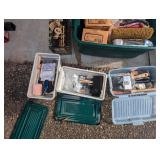 Large lot of paint brushes, rollers...