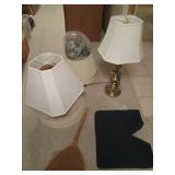 Lamp, lampshades, wall art and cush...