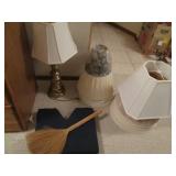 Lamp, lampshades, wall art and cush...