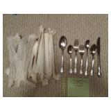 Vintage silverware 13 knives, 51 sp...