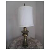 Brass lamp and small table 24" 26" ...