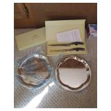 Lenox carving set and 2 nickel plat...