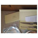Lenox carving set and 2 nickel plat...