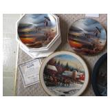 Terry Redlin plates and tin tray...