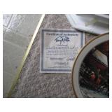 Terry Redlin plates and tin tray...