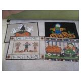 4 Halloween themed welcome mats...