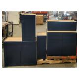 Newport Blue Painted Plywood Shaker Cabinet Lot