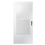 32 in. x 78 in. White Universal 3/4-Light Aluminum Storm Door with Black Hardware