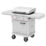 LOCO Series II 26 in. 2-Burner Digital Propane SmartTemp Flat Top Grill / Griddle in Chalk Finish with Enclosed Cart and Hood