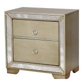Loraine Champagne Glam Style Nightstand