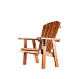 (2)Capers Brown Stained Solid Pine Wood Adirondack Chair