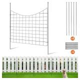 (lot of Four) Garden Fence No Dig Fence 36.6 in. H x 29.5 in. L Animal Barrier Fence with 2.5 in. Spike Spacing (5-Pack