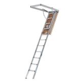 Energy Efficient 7 ft. 8 in. to 10 ft. 3 in., 25.5 in. x 54 in. Insulated Aluminum Attic Ladder, 375 lbs. Load Capacity