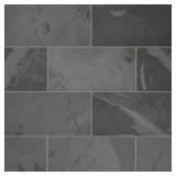 16 cases--Montauk Black 12 in. x 24 in. Gauged Slate Floor and Wall Tile (10 sq. ft. / case)