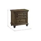 Set of TWO--Johnny 2-Drawer Smokey Walnut Nightstand with USB
