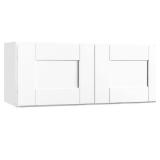 Shaker 30 in. W x 12 in. D x 12 in. H Assembled Wall Bridge Kitchen Cabinet in Satin White