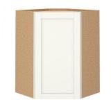 Westfield Feather White Shaker Stock Assembled Corner Wall Kitchen Cabinet (24 in. W x 12 in. D x 36 in. H)