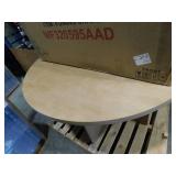 5-Piece Round Natural Wood Top Dining Set with 4 Upholstered Chairs, Nail Head Trim