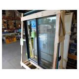60 in. x 80 in. V-4500 Contemporary Black FiniShield Vinyl Left-Hand Full Lite Sliding Patio Door w/ Internal Blinds