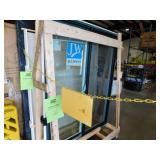 60 in. x 80 in. V-4500 Contemporary Black FiniShield Vinyl Left-Hand Full Lite Sliding Patio Door w/ Internal Blinds