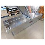 Jobox 70 in. Diamond Plate Aluminum Full Size Dual Mid-Lid Crossover Truck Tool Box with Gear-Lock Latch
