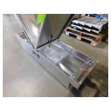 Jobox 70 in. Diamond Plate Aluminum Full Size Dual Mid-Lid Crossover Truck Tool Box with Gear-Lock Latch