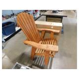(2)Capers Brown Stained Solid Pine Wood Adirondack Chair