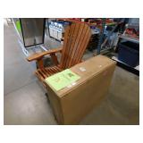 (2)Capers Brown Stained Solid Pine Wood Adirondack Chair