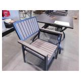 37 inch x 37 inch Square Metal Outdoor Dining Table with 6 chairs