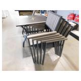 37 inch x 37 inch Square Metal Outdoor Dining Table with 6 chairs