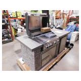 78 in. Pro Elite 5-Burner European Ledge Propane Gas Grill Island in Gray