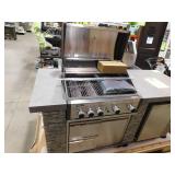78 in. Pro Elite 5-Burner European Ledge Propane Gas Grill Island in Gray