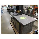78 in. Pro Elite 5-Burner European Ledge Propane Gas Grill Island in Gray
