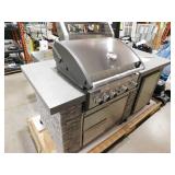 78 in. Pro Elite 5-Burner European Ledge Propane Gas Grill Island in Gray