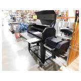 Oakford 1150 Reverse Flow Offset Smoker Charcoal Grill in Black