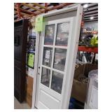 32 in. x 80 in. Legacy 6 Lite 3/4 Lite Clear Glass Right Hand Inswing White Primed Fiberglass Prehung Front Door