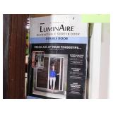 72 in. x 80 in. LuminAire White Double Universal Aluminum Gliding Retractable Screen Door Fits 68 to 72 in. Opening