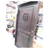 Rustic Mahogany Type 36 in. x 80 in. 2-Panel Left-Hand/Inswing Antique Distressed Wood Prehung Front Door