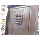 Rustic Mahogany Type 36 in. x 80 in. 2-Panel Left-Hand/Inswing Antique Distressed Wood Prehung Front Door