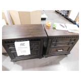 Set of TWO--Johnny 2-Drawer Smokey Walnut Nightstand with USB