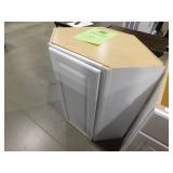 Hampton 24 in. W x 12 in. D x 36 in. H Assembled Diagonal Corner Wall Kitchen Cabinet in Satin White