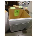 Hampton 24 in. W x 21 in. D x 34.5 in. H Assembled Bath Base Cabinet in Satin White without Shelf