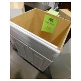 Hampton 24 in. W x 21 in. D x 34.5 in. H Assembled Bath Base Cabinet in Satin White without Shelf