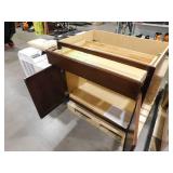Hampton Bay Hampton 36 in. W x 24 in. D x 34.5 in. H Assembled Base Kitchen Cabinet in Cognac with Drawer Glides