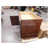 Hampton Bay Hampton 36 in. W x 24 in. D x 34.5 in. H Assembled Base Kitchen Cabinet in Cognac with Drawer Glides