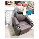 LACOO Brown Leather Standard (No Motion) Recliner with Power Lift