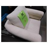 JAYDEN CREATION Regina Ivory Modern Swivel Chair with 1-Pillow