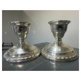 Pair of La Pierre Sterling Silver Weighted Candle Stick Holders