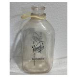 Antique Voegels Glass Milk Container
